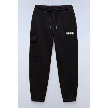 Pantaloni de trening cargo cu banda elastica cu snur in talie
