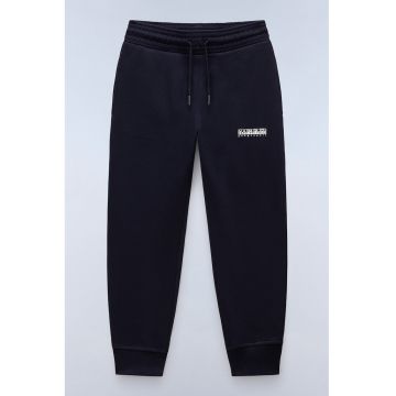 Pantaloni de trening cu imprimeu logo si snururi