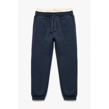 Pantaloni din amestec de bumbac cu snururi
