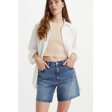 Pantaloni scurti cu talie inalta si buzunare