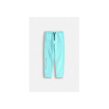 Pantaloni sport cu talie ajustabila si detaliu text