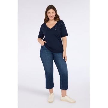 Blugi capri cu talie inalta