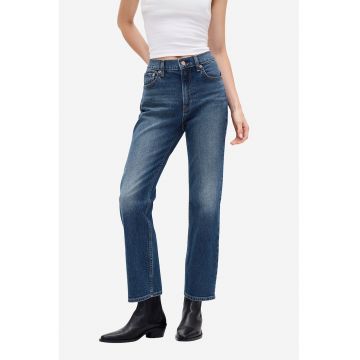 Blugi crop cu croiala dreapta