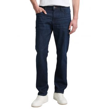 Blugi cu croiala dreapta si model cu 5 buzunare