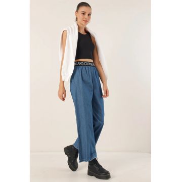 Blugi dama  BDART - croiala larga - bleumarin - denim -