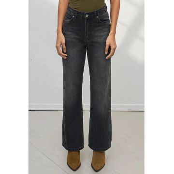 Blugi dama  denim - picior drept - negru