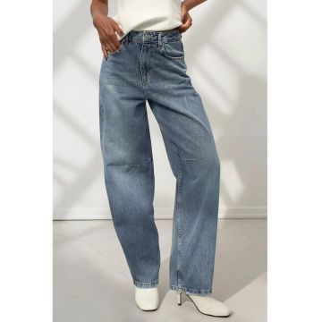 Blugi dama -  largi din denim - albastru deschis - croiala baggy
