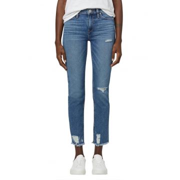 Blugi drepti crop cu talie inalta