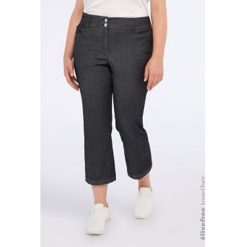 Blugi kick-flared cu talie inalta