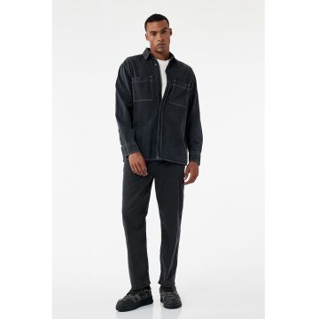 Blugi relaxed fit cu talie medie