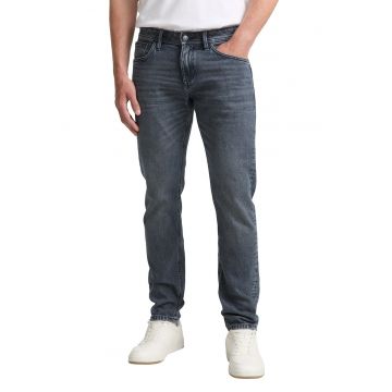 Blugi slim fit cu aspect decolorat
