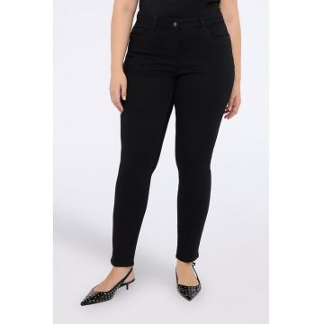 Blugi slim-fit cu talie inalta