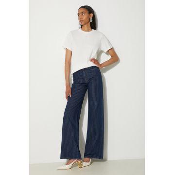 Kenzo jeansi Ayame Regular Waist Fit Jeans femei high waist, FE62DP2176F2.DD