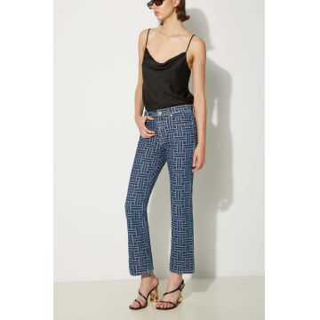Kenzo jeansi Bara Cropped Fit Jeans femei high waist, FE62DP2296J3.DS