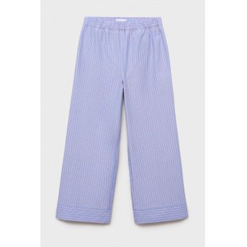 Pantaloni cu croiala ampla - model in dungi si talie elastica