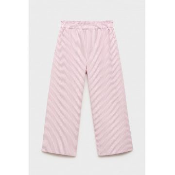 Pantaloni cu model in dungi si talie inalta