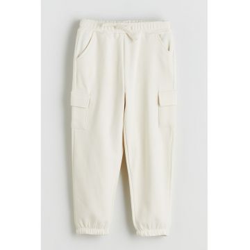 Pantaloni de trening cargo cu snur in talie