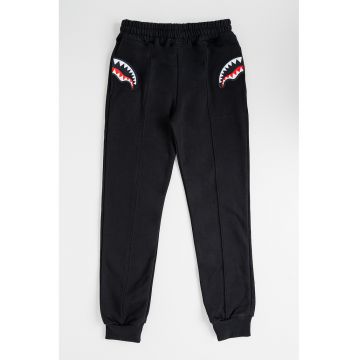 Pantaloni de trening cu aplicatii grafice