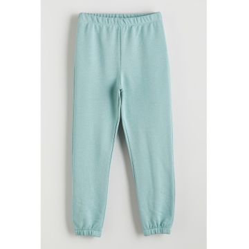 Pantaloni de trening din amestec de bumbac cu banda elastica in talie