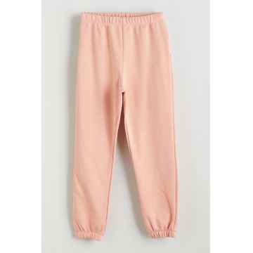 Pantaloni de trening din amestec de bumbac cu banda elastica in talie