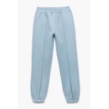 Pantaloni de trening din amestec de bumbac cu talie elastica