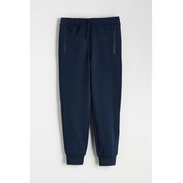 Pantaloni de trening din amestec de bumbac cu talie elastica