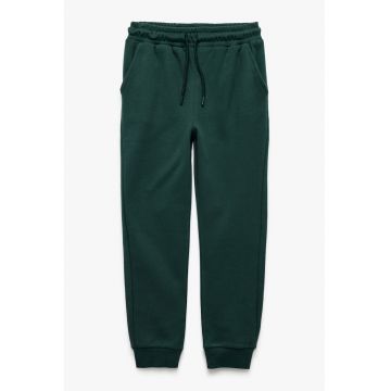 Pantaloni de trening din bumbac cu snur
