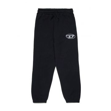 Pantaloni de trening uni cu banda elastica cu snur in talie
