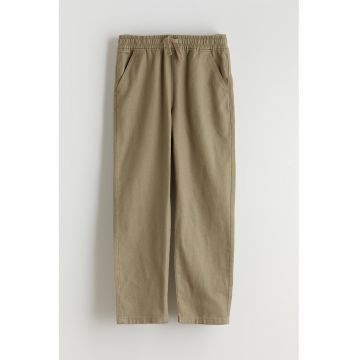 Pantaloni din amestec de in cu snur