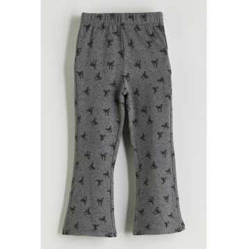 Pantaloni evazati cu imprimeu