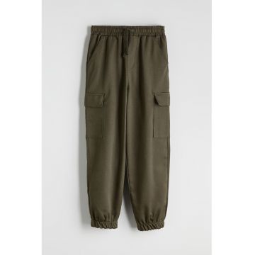 Pantaloni jogger cargo cu snur