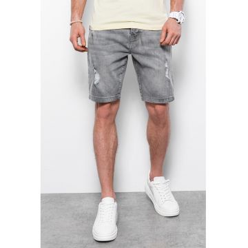 Bermude din denim cu model uni