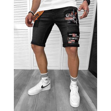 Blugi barbati scurti conici cu stiekre 7032 G4-1 Blugi barbati scurti conici cu stiekre 7032 G4-1