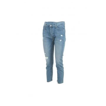 Blugi boyfriend cu rupturi decorative