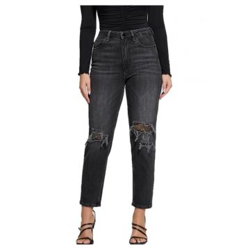 Blugi crop cu talie inalta -