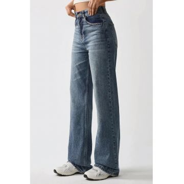 Blugi dama  drepti - talie normala - denim - albastri -