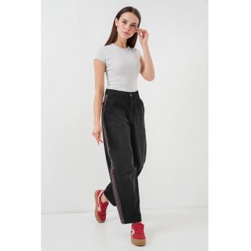 Blugi dama -  largi cu talie inalta - croiala moderna - Negru - Denim