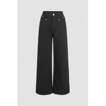 Blugi dama  talie inalta - croiala larga - negru - denim