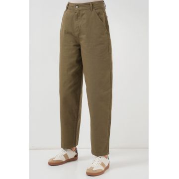 Blugi dama -  talie inalta - croiala lejera - denim - kaki