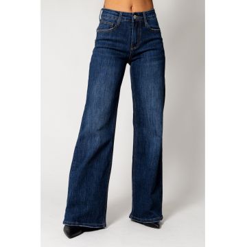 Blugi elastici drepti din denim Dark Blue 18017