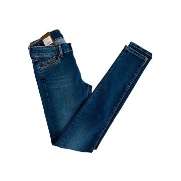 Blugi skinny cu aspect decolorat -