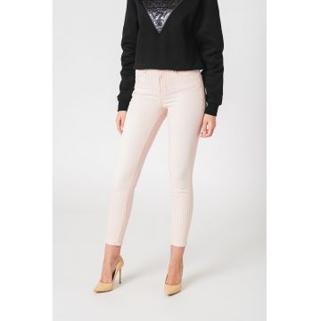 Blugi skinny cu model in dungi