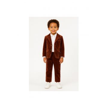 Pantaloni drepti cu aspect de catifea