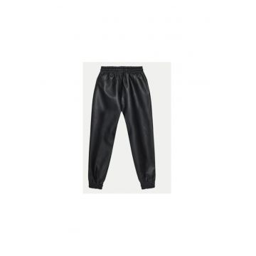 Pantaloni fete -  304482564 - Poliuretan/Viscoza - Negru