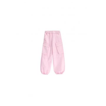 Pantaloni fete -  bumbac - roz