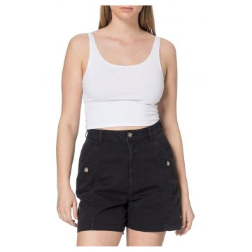 Pantaloni scurti cu talie inalta si croiala dreapta -
