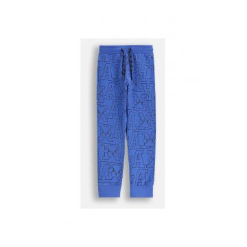 Pantaloni sport cu imprimeu si talie ajustabila