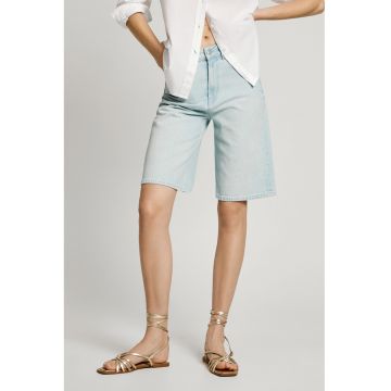 Bermude de denim cu talie medie