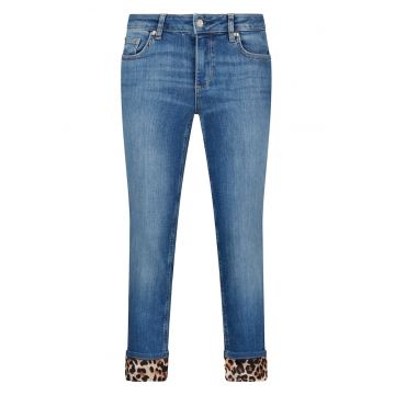 Blugi capri cu mansete cu animal print