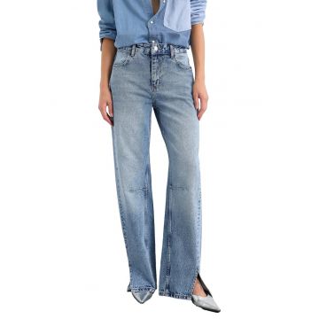 Blugi dama  drepti - talie medie - denim - albastru